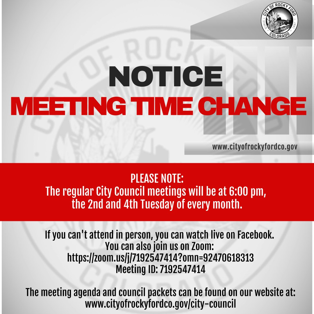 Notice Of Meeting Time Change City Of Rocky Ford notice-of-meeting-time-change-city-of-rocky-ford